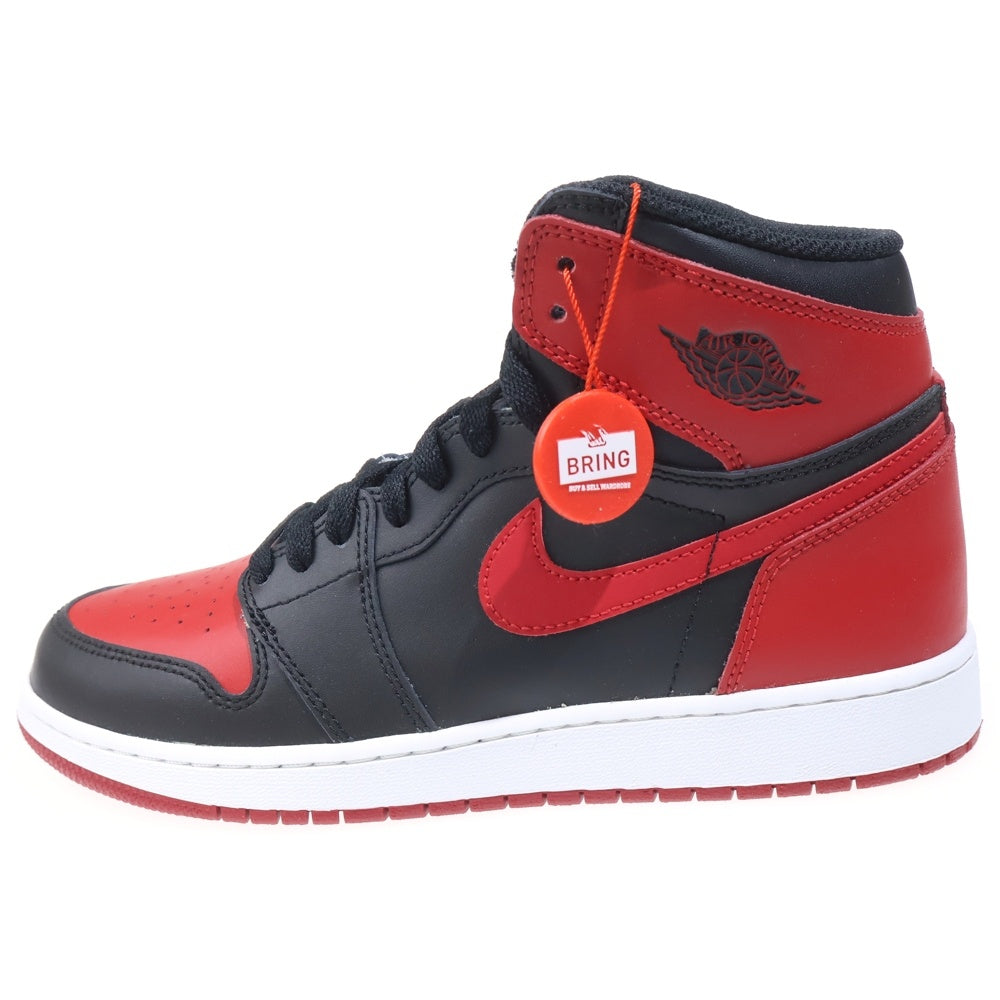 NIKE(ナイキ) AIR JORDAN 1 RETRO HIGH OG BG エアジョーダン1 レトロハイオージー ハイカットスニーカー ブラック/レッド US7Y/25cm 575441-001