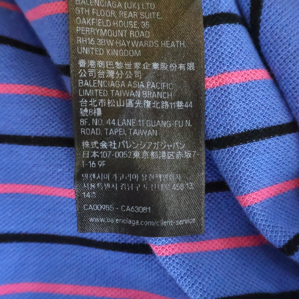 BALENCIAGA(バレンシアガ) 25SS Laurel Classic Polo ローレル クラシック ポロシャツ 半袖シャツ ブルー 828531 TSVF7
