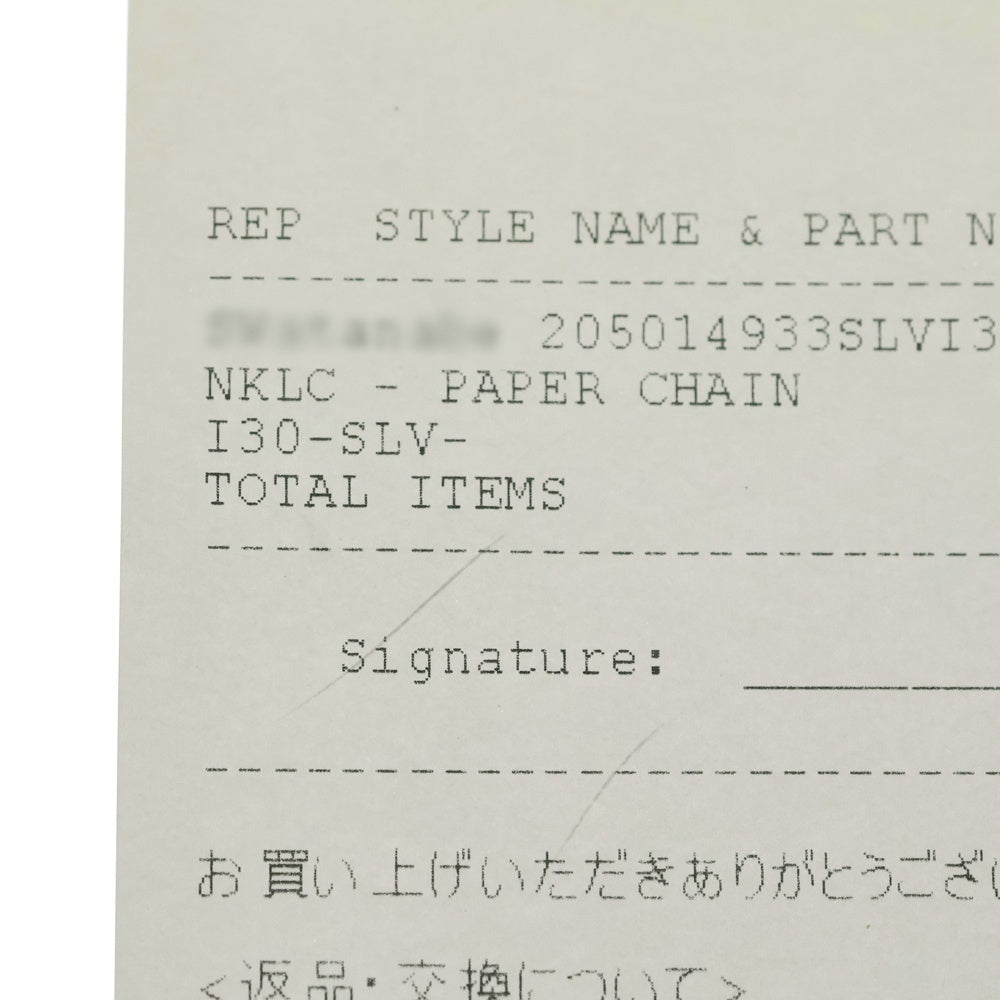 CHROME HEARTS(クロムハーツ) PAPER CHAIN 30 ペーパーチェーンネックレス 30inch シルバー