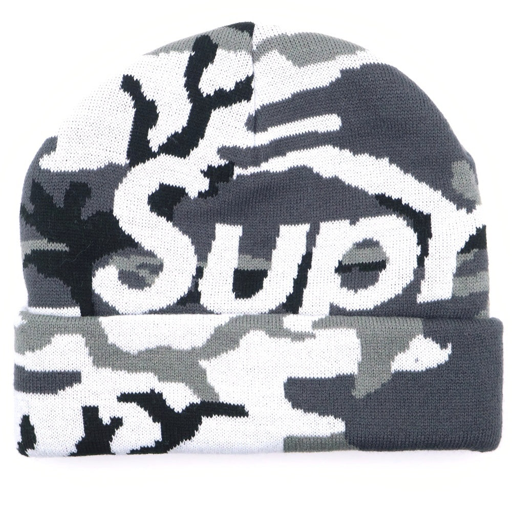 SUPREME(シュプリーム) 25AW Camo Big Logo Beanie カモフラージュ ビッグロゴビーニー ニット帽 グレー