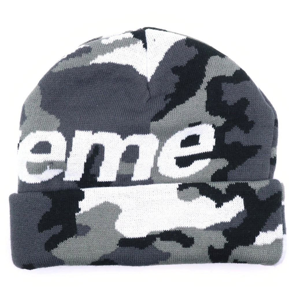 SUPREME(シュプリーム) 25AW Camo Big Logo Beanie カモフラージュ ビッグロゴビーニー ニット帽 グレー