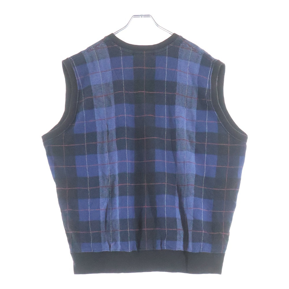 Polo GOLF Ralph Lauren(ポロゴルフラルフローレン) 90S Check Vest ロゴ刺繍 チェックベスト ブルー