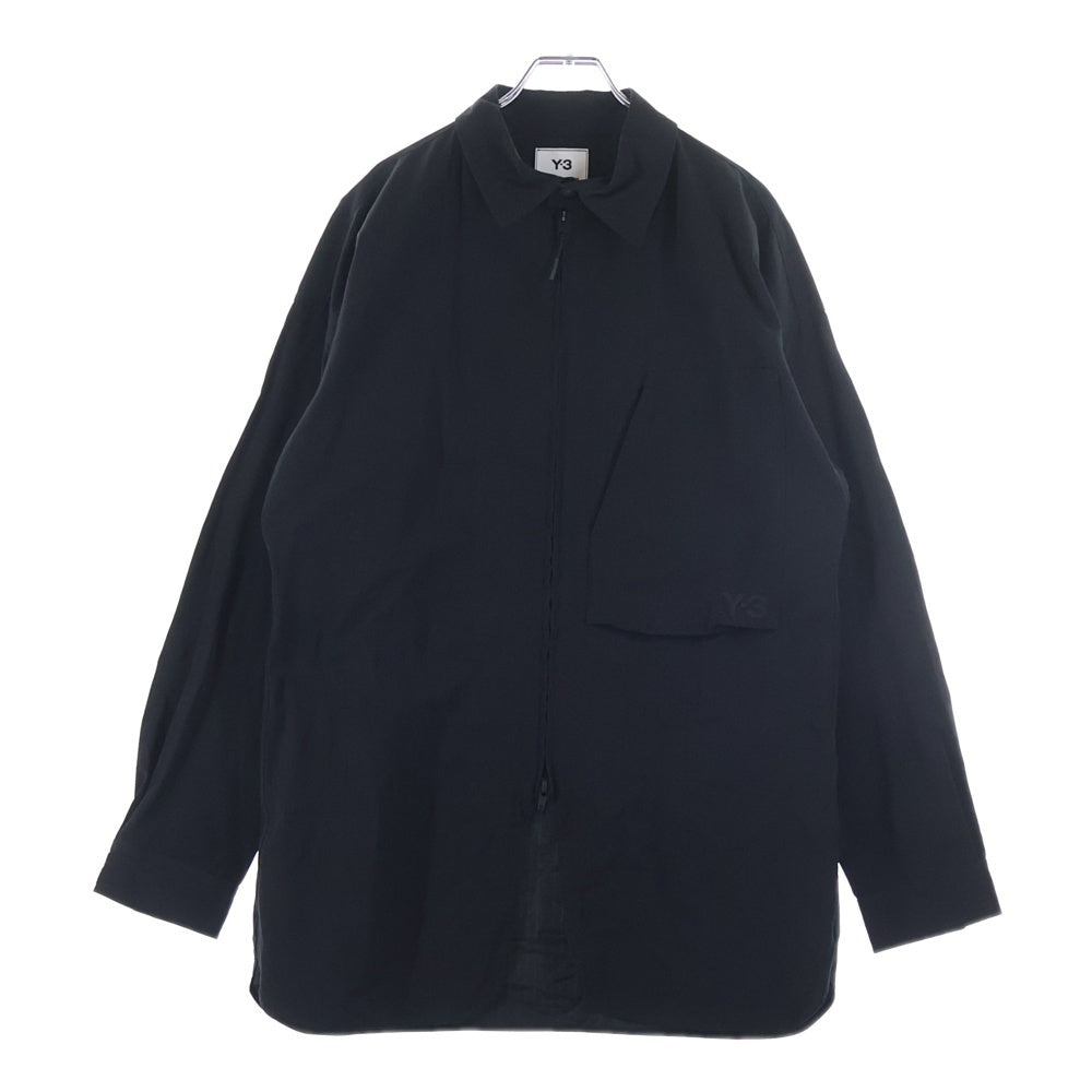 Y-3(ワイスリー) CLASSIC LIGHT RIPSTOP OVERSHIRT クラシックライト リップストップ オーバーシャツ 長袖シャツ ブラック GV4224