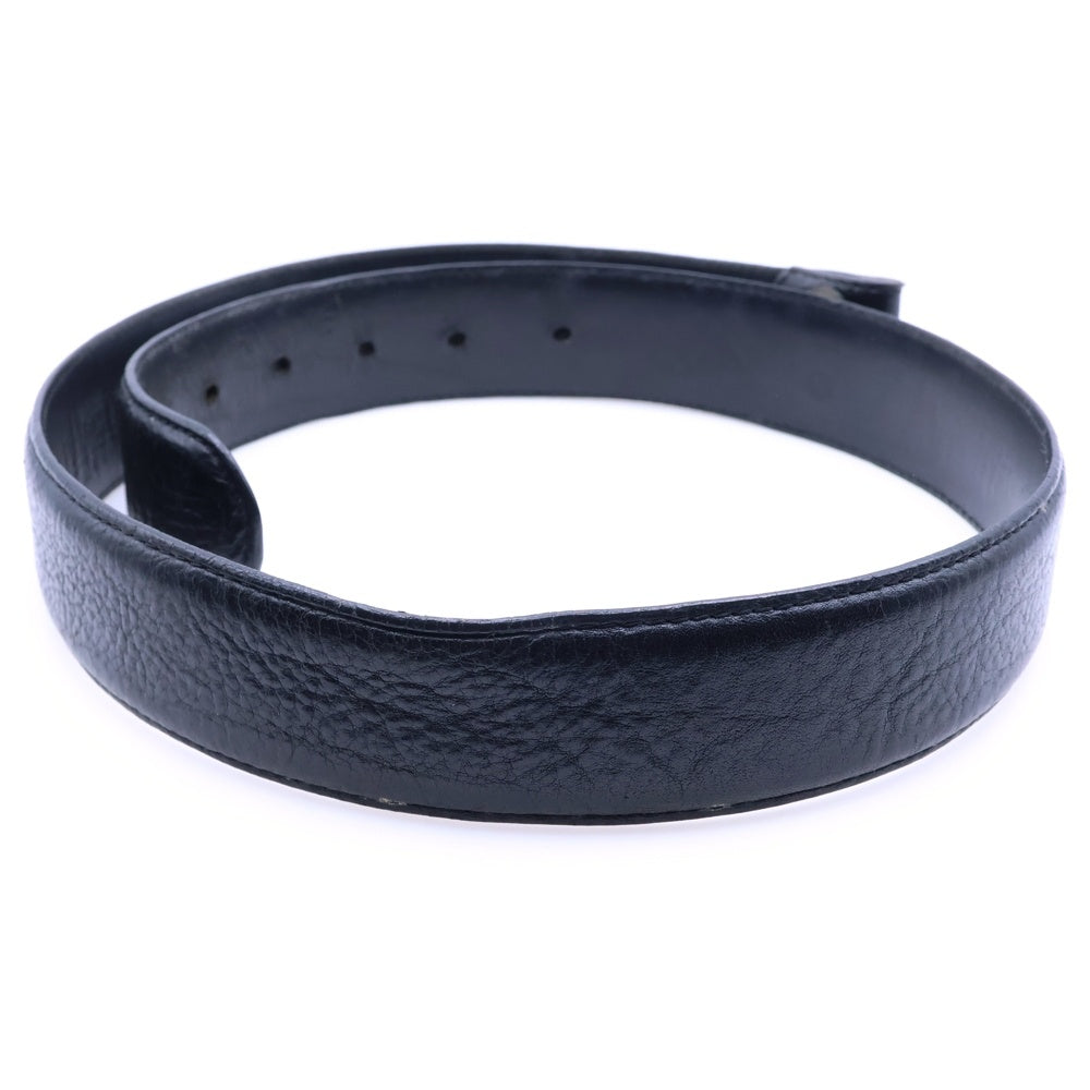 CHROME HEARTS(クロムハーツ) 1.5 STRAP 1.5inch スクロールラベルリベッツ レザーベルト ブラック