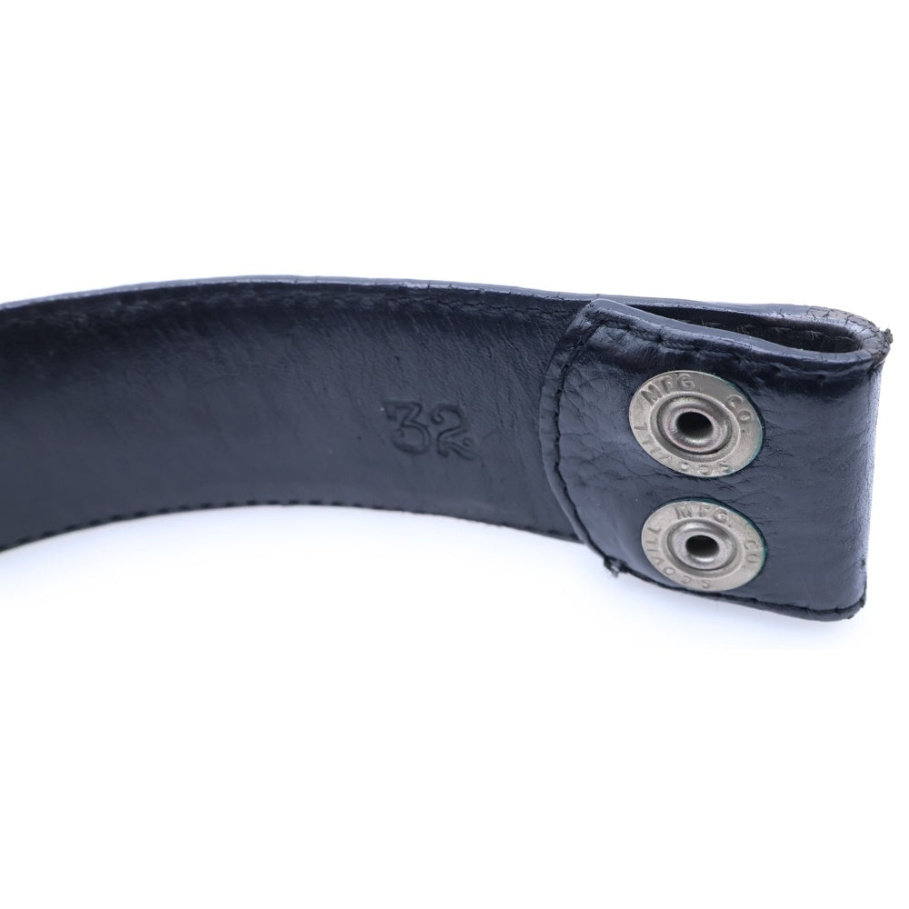 CHROME HEARTS(クロムハーツ) 1.5 STRAP 1.5inch スクロールラベルリベッツ レザーベルト ブラック