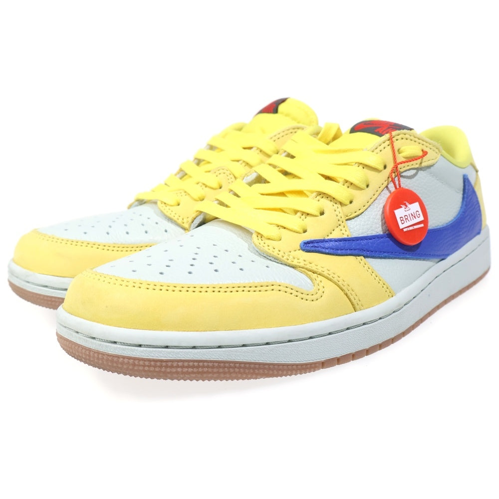 NIKE(ナイキ) ×TRAVIS SCOTT WMNS AIR JORDAN 1 RETRO LOW OG CANARY トラヴィススコット ウィメンズ エアジョーダン1 ローカットスニーカー イエロー US11/28cm DZ4137-700 レディース