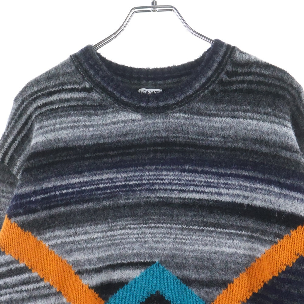 LOEWE(ロエベ) 24AW Jacquard Design Sweater ジャカード デザイン ニットセーター グレー