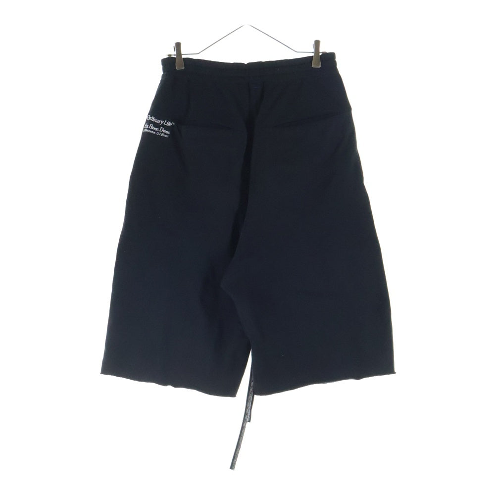 SHINYA KOZUKA(シンヤコズカ) ロングドローコード スウェットハーフパンツ ショートパンツ ブラック