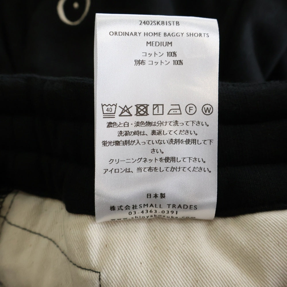 SHINYA KOZUKA(シンヤコズカ) ロングドローコード スウェットハーフパンツ ショートパンツ ブラック