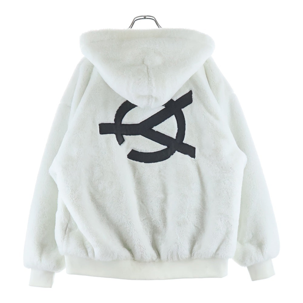 OY(オーワイ) LOGO FUR HOODIE JACKET ロゴ フーディージャケット ホワイト