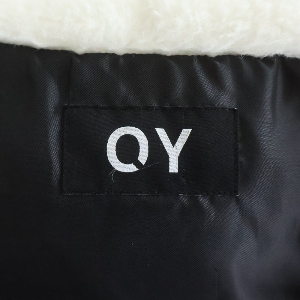 OY(オーワイ) LOGO FUR HOODIE JACKET ロゴ フーディージャケット ホワイト