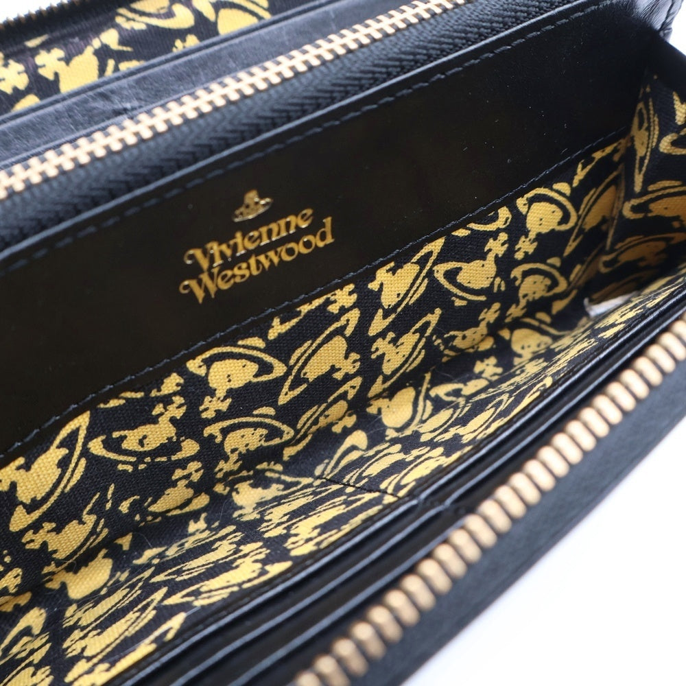 Vivienne Westwood(ヴィヴィアンウエストウッド) Orb Wallet オーブ ラウンドファスナー ジッピーウォレット 長財布 ブラック 3118M121