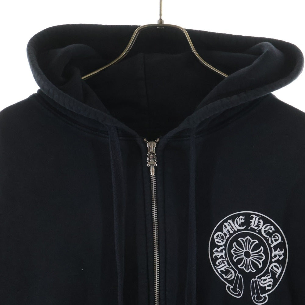 CHROME HEARTS(クロムハーツ) SWTSHRT PLVR マリブ限定 バックホースシュープリント プルオーバーパーカー ブラック