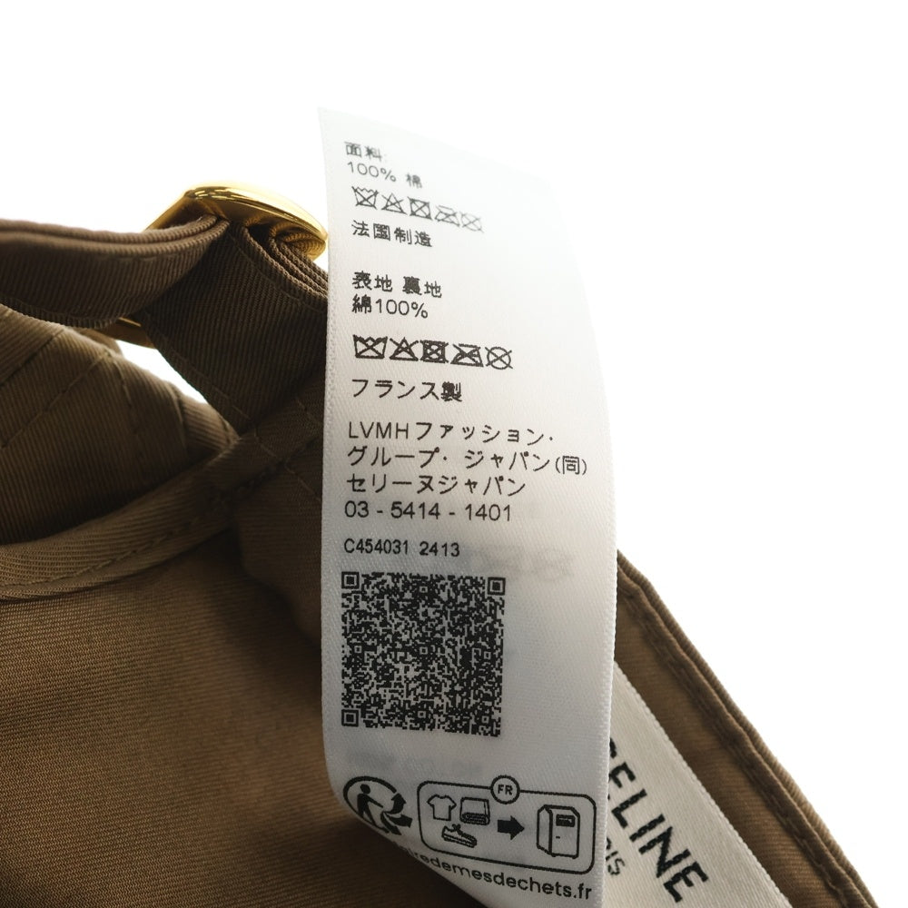 CELINE(セリーヌ) Triomphe baseball cap トリオンフ ワッペンロゴ コットン ベースボールキャップ 帽子 ブラウン 2AUT6969P