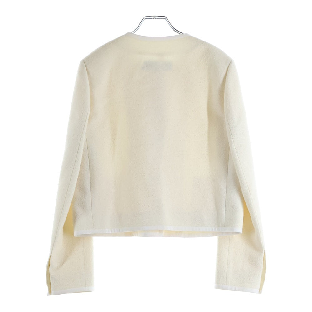 Christian Dior(クリスチャンディオール) 24SS Wool Collarless jacket ウール ノーカラージャケット アイボリー レディース 421V58A1761
