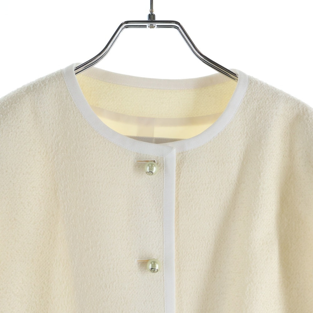 Christian Dior(クリスチャンディオール) 24SS Wool Collarless jacket ウール ノーカラージャケット アイボリー レディース 421V58A1761