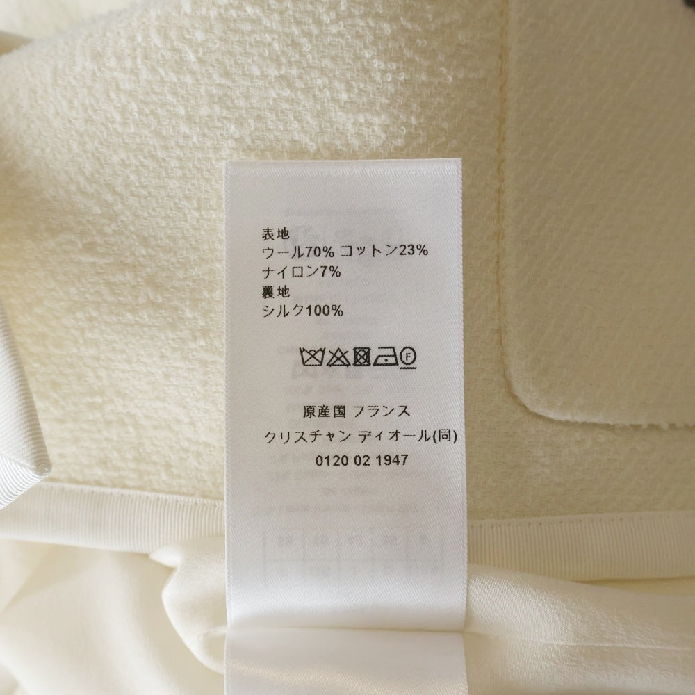 Christian Dior(クリスチャンディオール) 24SS Wool Collarless jacket ウール ノーカラージャケット アイボリー レディース 421V58A1761