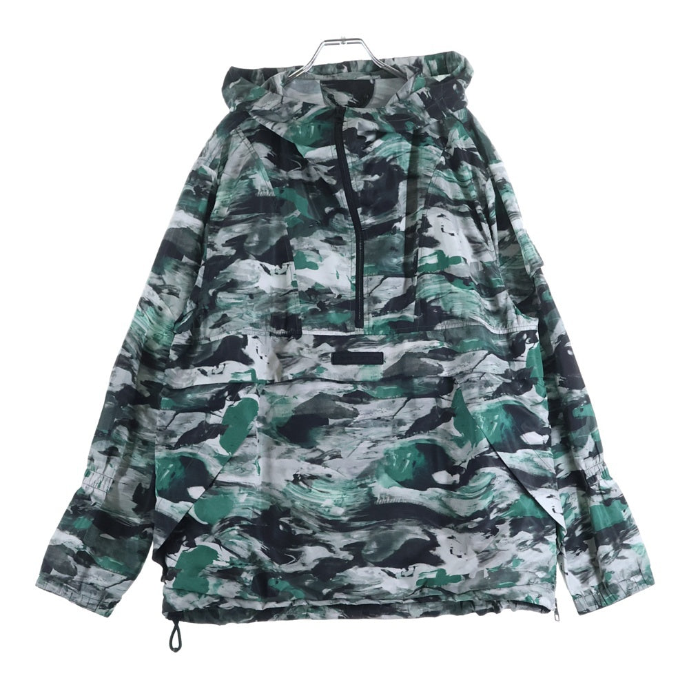 LOUIS VUITTON ルイヴィトン 19SS 総柄デザイン ナイロン ハーフジップジャケット グリーン RM191M JQL HGB09W LOUIS VUITTON(ルイヴィトン) 19SS 総柄デザイン ナイロン ハーフ