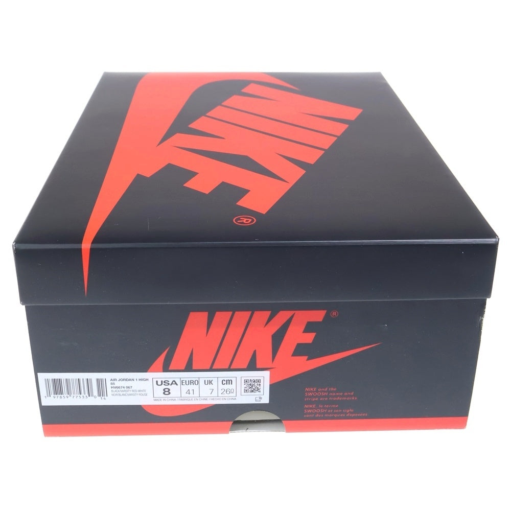 NIKE(ナイキ) AIR JORDAN 1 HIGH 85 エアジョーダン1 ハイ 85 ハイカットスニーカー ブラック/レッド US8/26.0cm HV6674-067