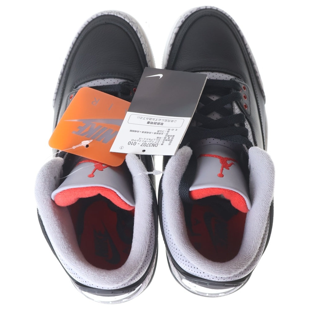 NIKE(ナイキ) AIR JORDAN 3 RETRO エア ジョーダン レトロ ハイカットスニーカー ブラック DN3707-010 US8/26cm