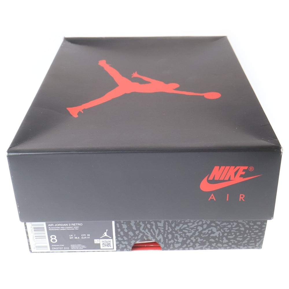 NIKE(ナイキ) AIR JORDAN 3 RETRO エア ジョーダン レトロ ハイカットスニーカー ブラック DN3707-010 US8/26cm