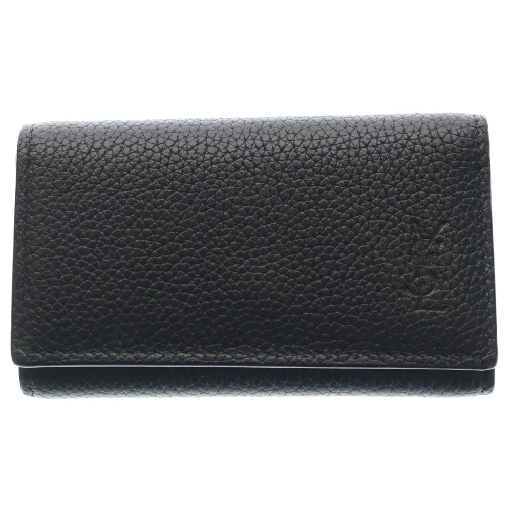 SAINT LAURENT PARIS(サンローランパリ) ロゴ レザーキーケース ブラック