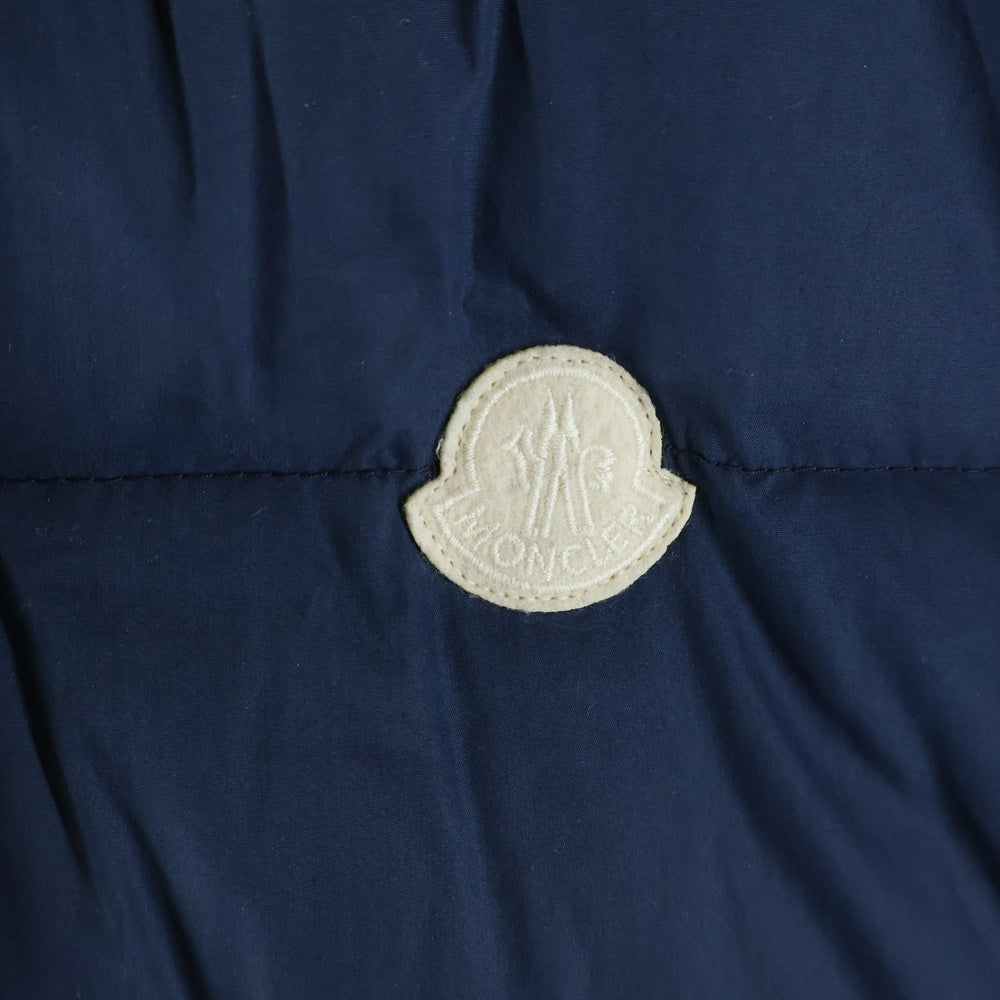 MONCLER(モンクレール) BOROSIRI ボロシリ ヴィンテージ加工 フード付きコットンフルジップダウンジャケット ネイビー 1209V4137405