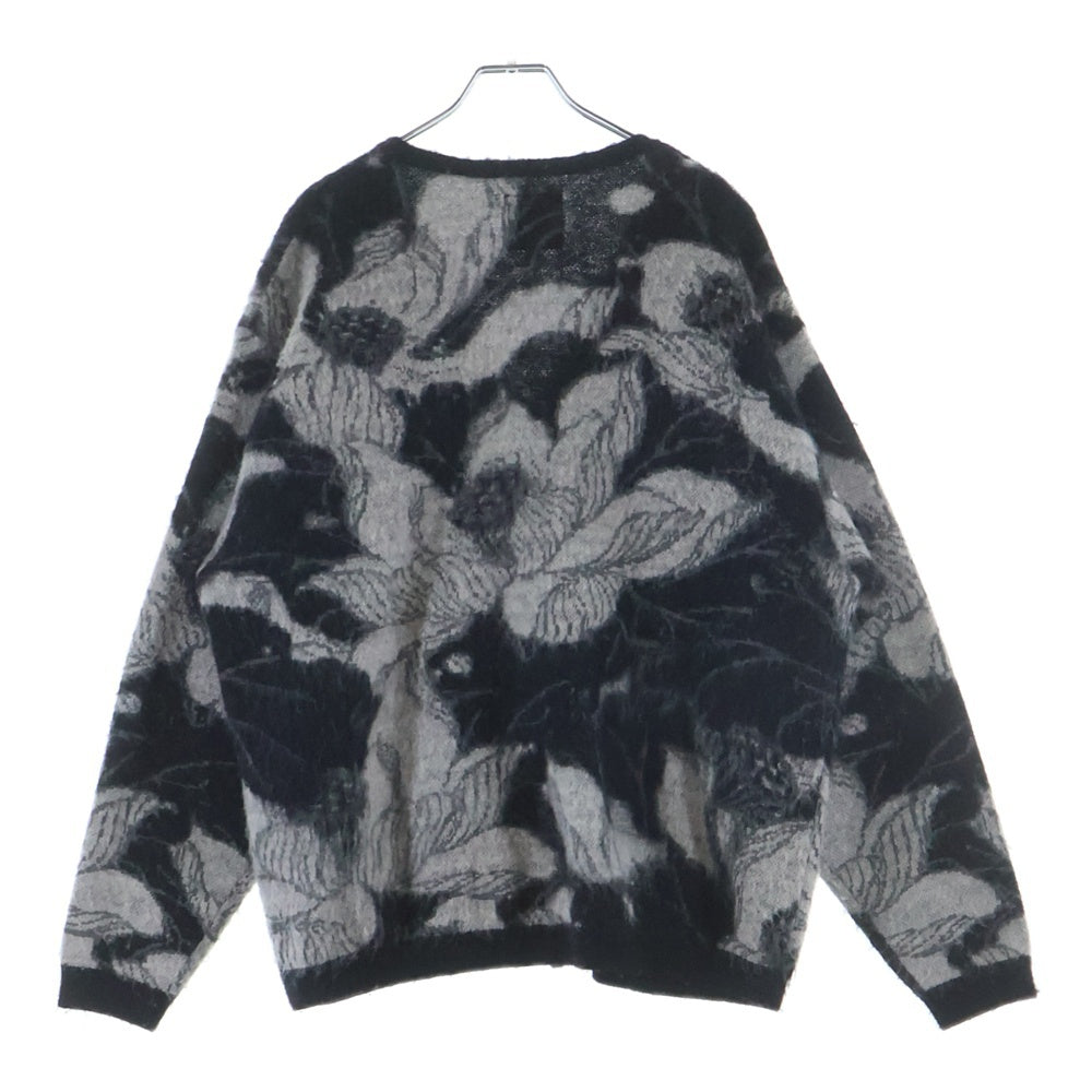 GAKKIN(ガッキン) ×BUDSPOOL 浮蓮華 JACQUARD MOHAIR KNIT CARDIGAN ×バッズプール ジャカード モヘアニットカーディガン ブラック