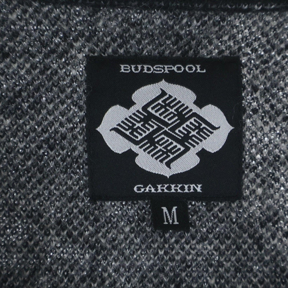 GAKKIN(ガッキン) ×BUDSPOOL 浮蓮華 JACQUARD MOHAIR KNIT CARDIGAN ×バッズプール ジャカード モヘアニットカーディガン ブラック