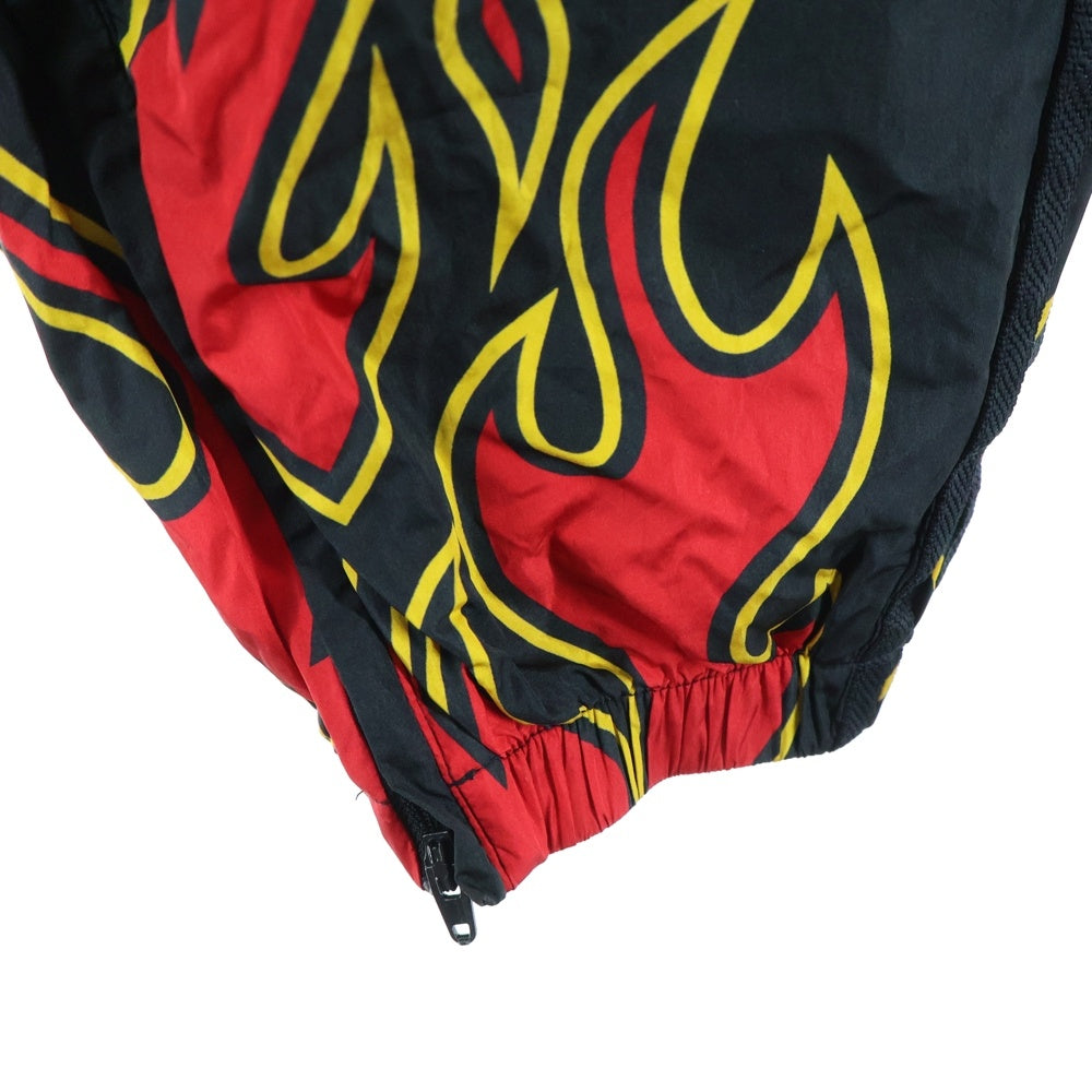 KITH(キス) ×adidas Football Flame Pant ×アディダス ファイヤーデザイン ナイロンパンツ ジョガーパンツ ブラック