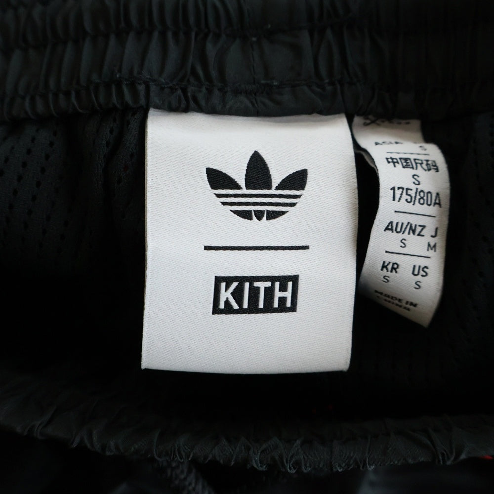 KITH(キス) ×adidas Football Flame Pant ×アディダス ファイヤーデザイン ナイロンパンツ ジョガーパンツ ブラック