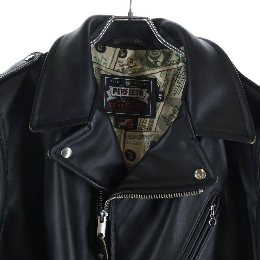 SCHOTT(ショット) ONESTAR RIDERS 110TH LIMITED ワンスター 110周年記念 ジップアップ レザー ライダースジャケット ブラック 7823250078