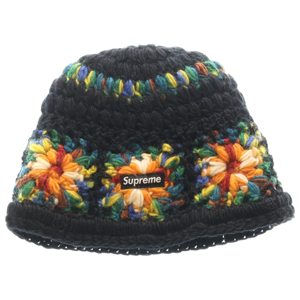 SUPREME(シュプリーム) 25SS Crochet Beanie クロケット ロゴデザイン バケットハット 帽子 ブラック