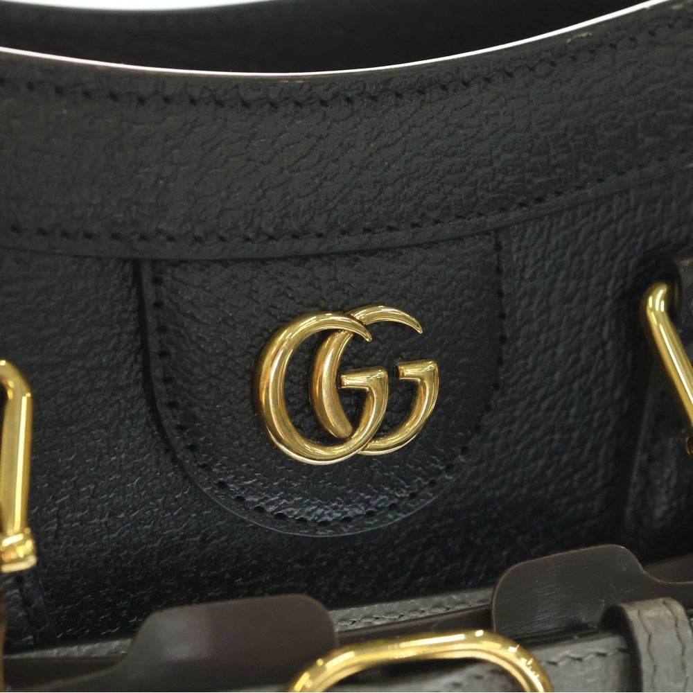 GUCCI(グッチ) ダイアナ ミディアム レザー2WAYハンドバッグ ブラック 702721 レディース