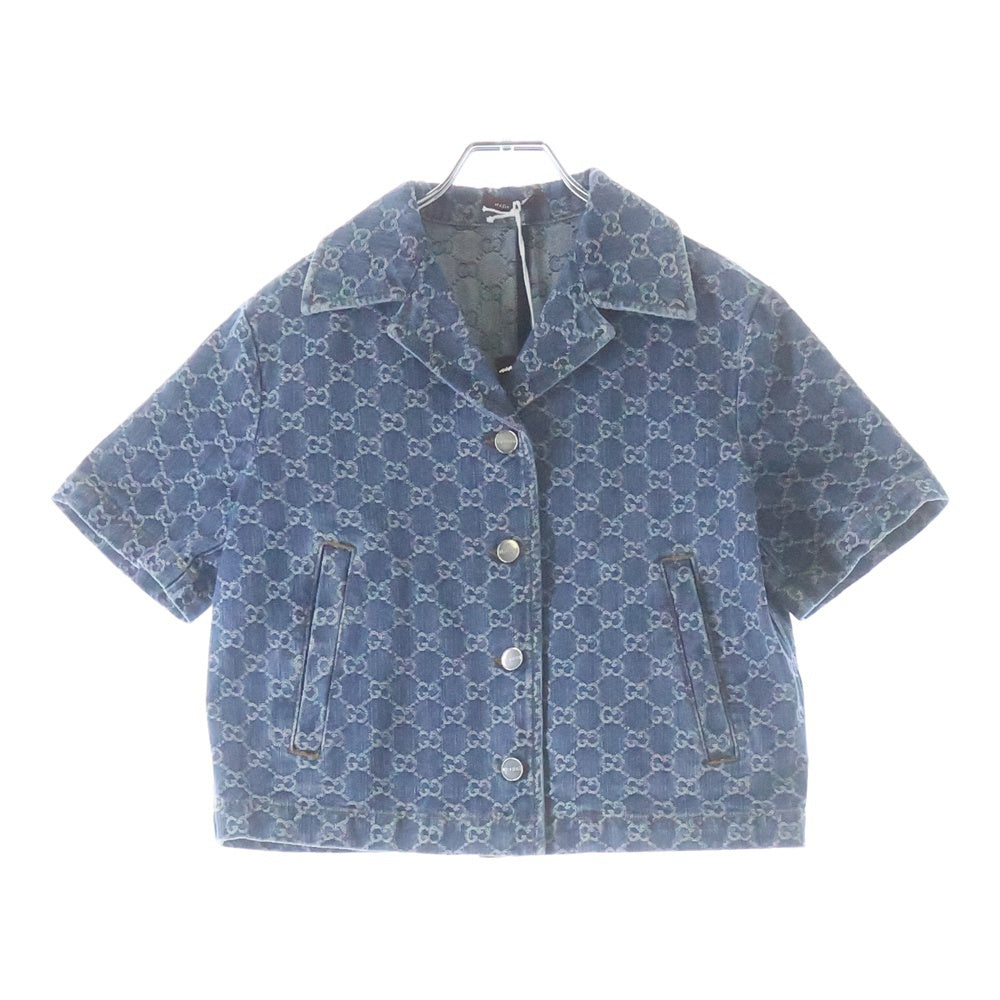 GUCCI(グッチ) GGジャガード デニム半袖シャツ ブルー 788680 レディース