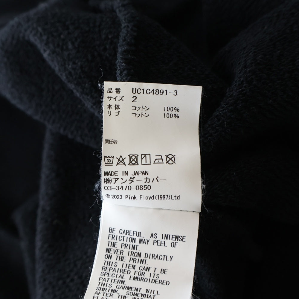 UNDERCOVER(アンダーカバー) 23SS SWEAT PF TDSOTM Pylamid/Prism ピンクフロイド ピラミッドプリズム プリンテッド クルーネックスウェットトレーナー ブラック UC1C4891-3