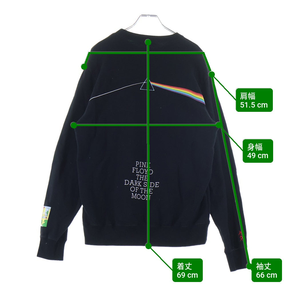 UNDERCOVER(アンダーカバー) 23SS SWEAT PF TDSOTM Pylamid/Prism ピンクフロイド ピラミッドプリズム プリンテッド クルーネックスウェットトレーナー ブラック UC1C4891-3