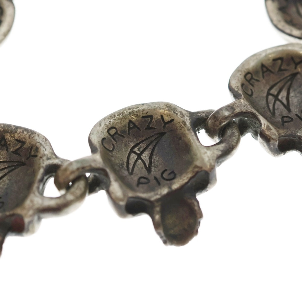 CRAZY PIG(クレイジーピッグ) Evil Skull Link Bracelet イーヴルスカルリンク ブレスレット シルバー