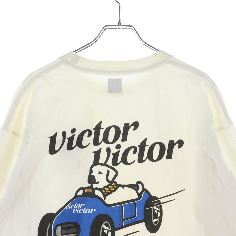 HUMAN MADE(ヒューマンメイド) 23SS ×VICTOR VICTOR WORLDWIDE L/S TEE ヴィクター ヴィクター ワールドワイド クルーネック カットソー 長袖Tシャツ ホワイト