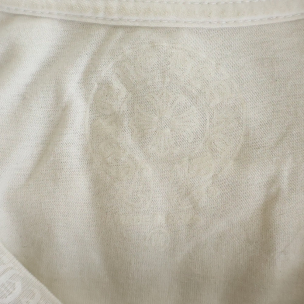 CHROME HEARTS(クロムハーツ) CH LS NECK LOGO TEE ネックロゴプリント長袖Tシャツ ロンT ホワイト