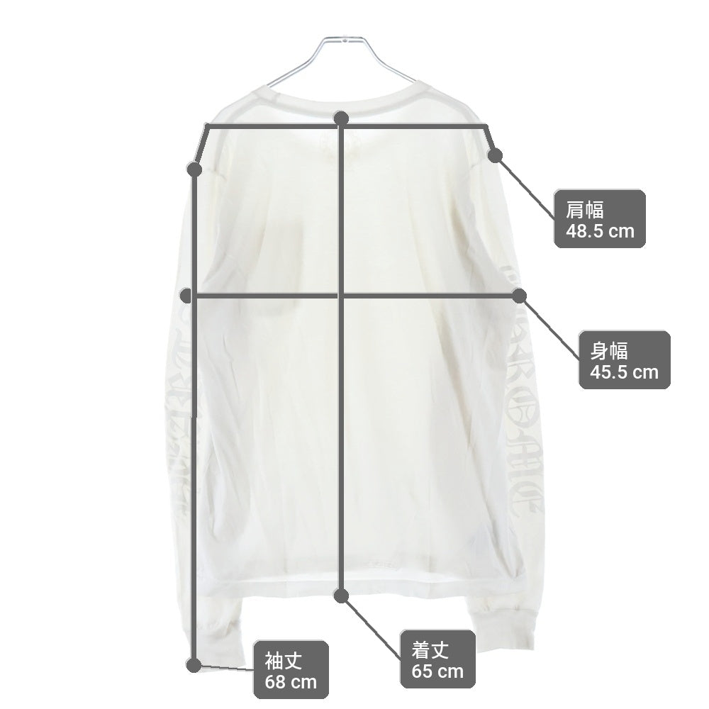 CHROME HEARTS(クロムハーツ) CH LS NECK LOGO TEE ネックロゴプリント長袖Tシャツ ロンT ホワイト