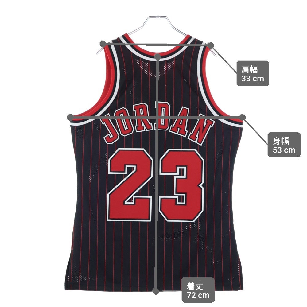 Mitchell&Ness(ミッチェル アンド ネス) Michael Jordan 1996-97 Chicago Bulls Authentic Jersey シカゴブルズユニフォーム ノースリーブタンクトップ ブラック/レッド