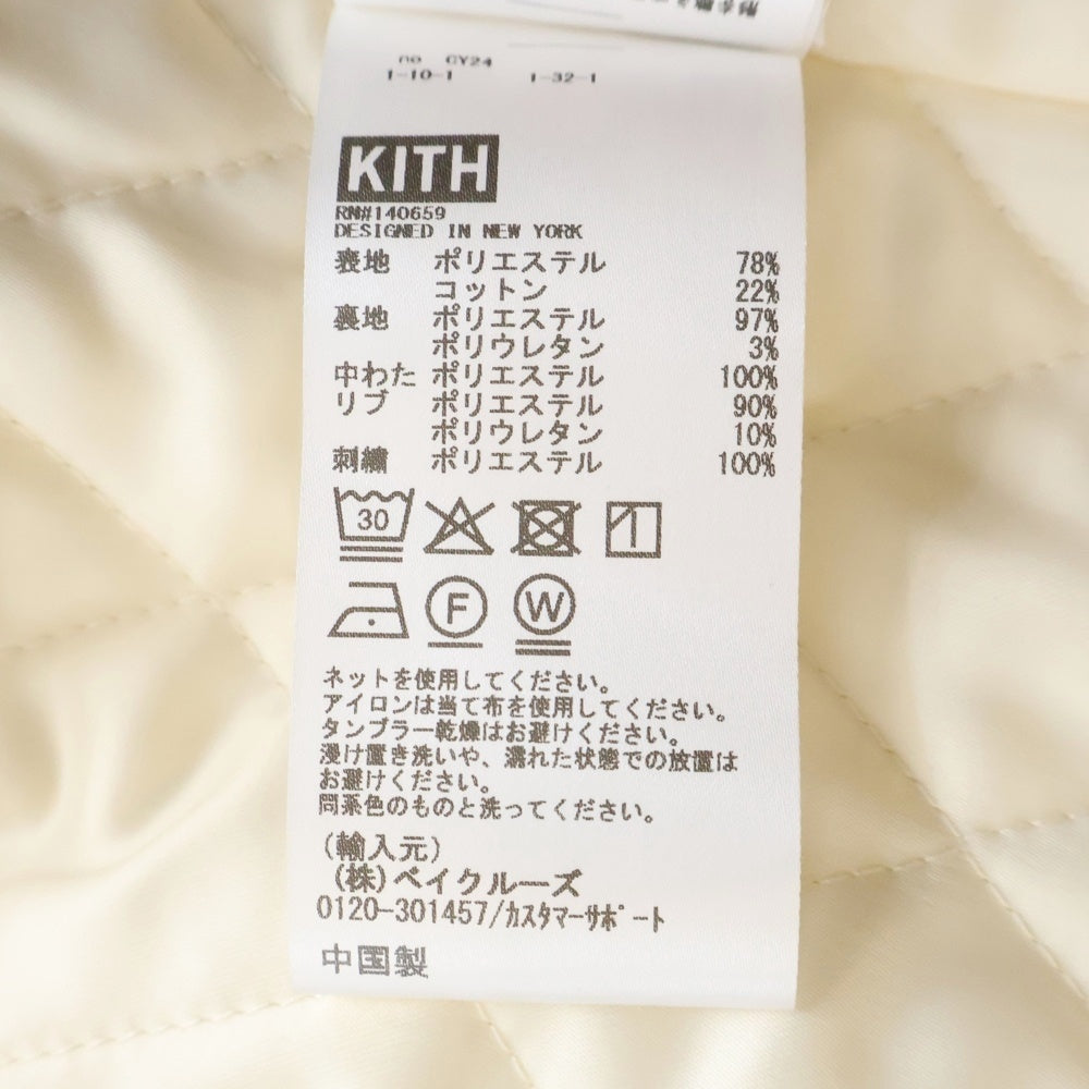 KITH(キス) フロントエンブロイダリーデザイン ダブルフラップポケット ジップアップ ボアジャケット ホワイト 25-020-060-0006-3-0