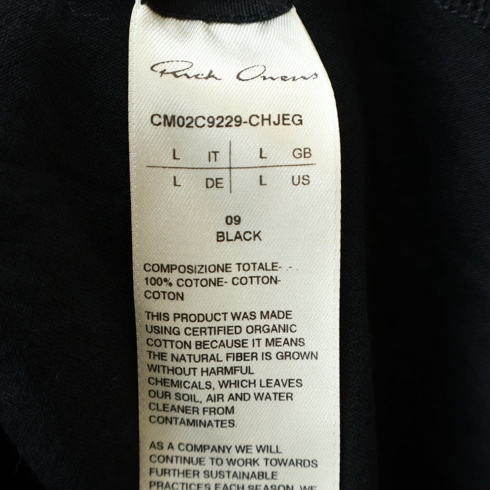 Rick Owens(リックオウエンス) 23SS ×CHAMPION LOGO EMBROIDERED TOMMY TEE チャンピオン ロゴデザイン トミー クルーネック カットソー カットソー 半袖Tシャツ ブラック CM02C9229-CHJEG