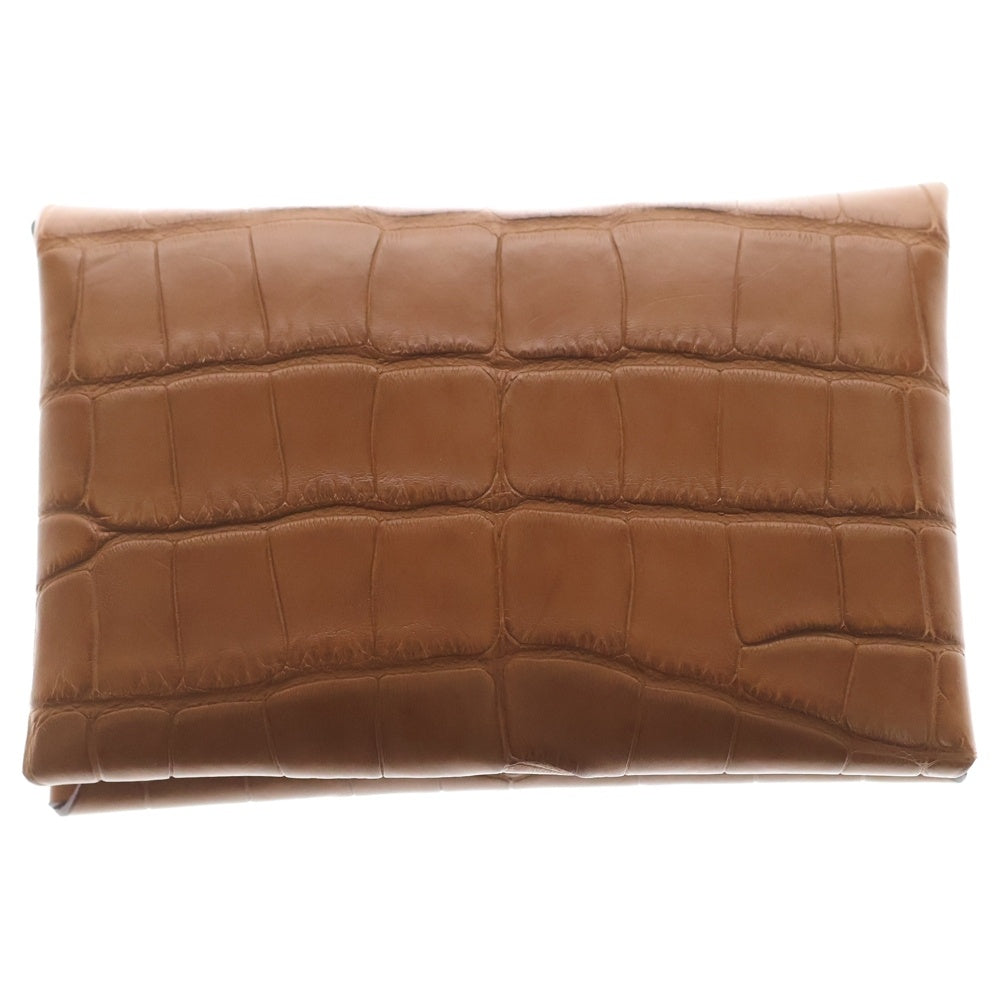 HERMES(エルメス) カルヴィ Z刻印 アリゲーター カードケース コインケース ブラウン