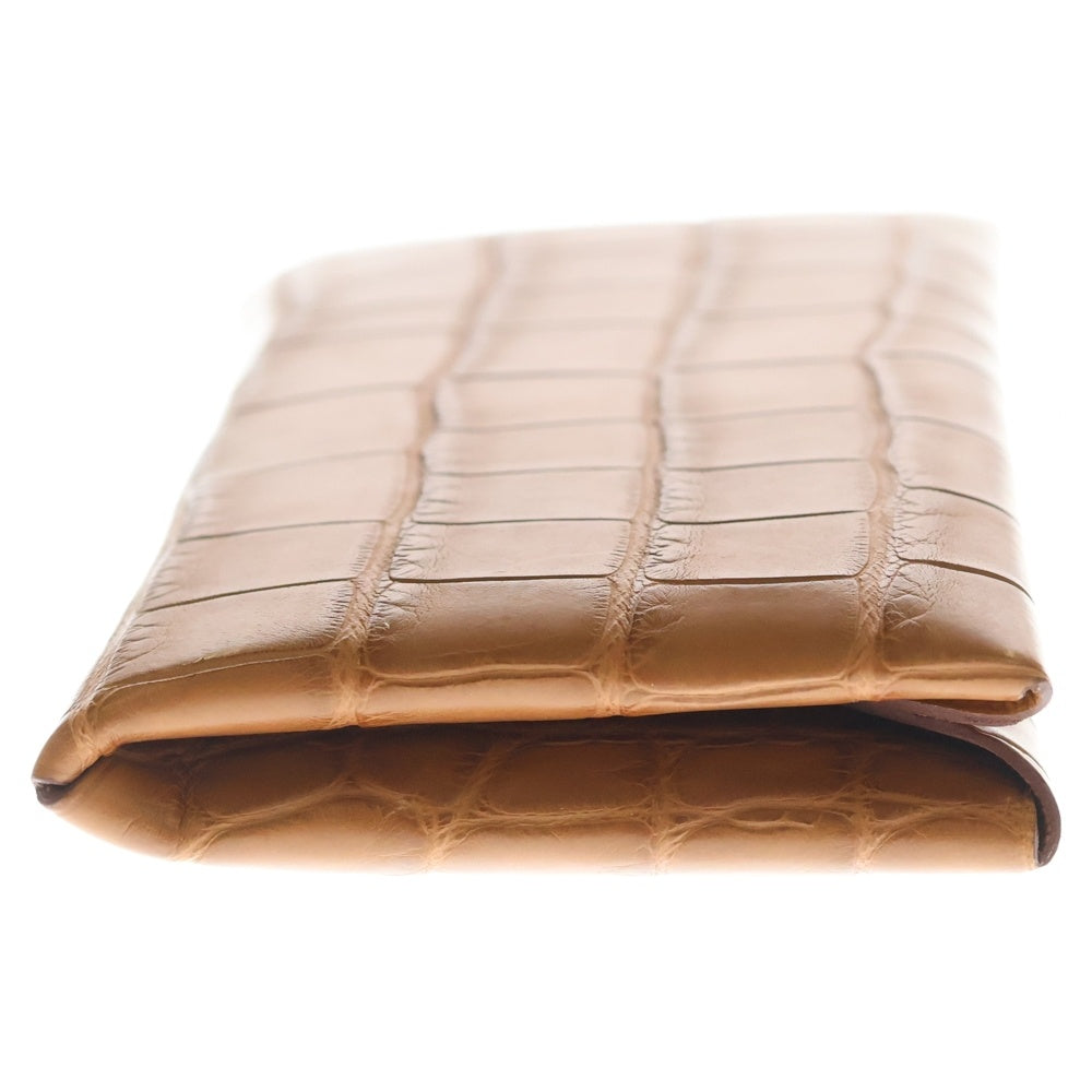 HERMES(エルメス) カルヴィ Z刻印 アリゲーター カードケース コインケース ブラウン