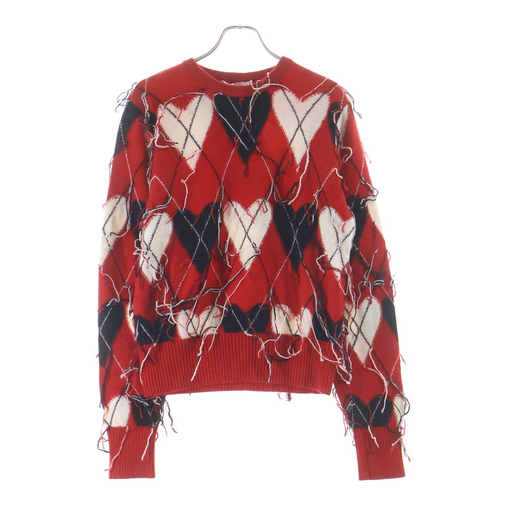 CHARLES JEFFREY LOVERBOY(チャールズジェフリーラバーボーイ) GUDDLE JUMPER ハート デザインニット セーター レッド