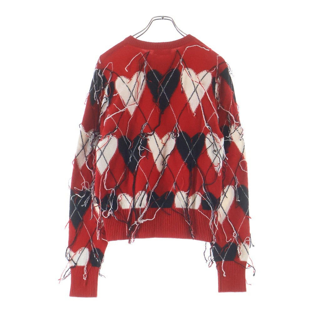 CHARLES JEFFREY LOVERBOY(チャールズジェフリーラバーボーイ) GUDDLE JUMPER ハート デザインニット セーター レッド