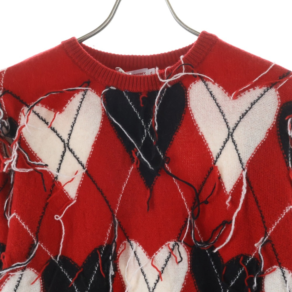 CHARLES JEFFREY LOVERBOY(チャールズジェフリーラバーボーイ) GUDDLE JUMPER ハート デザインニット セーター レッド