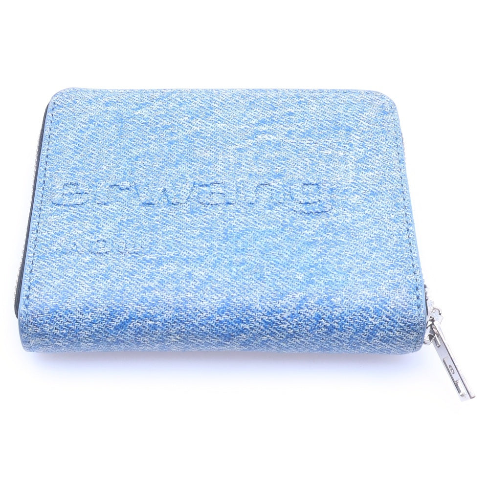 ALEXANDER WANG(アレキサンダーワン) トロンプ ルイユ コンパクト ゴートスキン ミニウォレット 財布 ブルー 70124W04L473